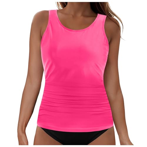 Bañador tankini reductor con cuello halterneck y copas suaves para moldear el abdomen