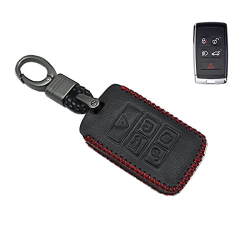 Compatible with Land Rover Range Rover Land Rover Range Rover Sport 5 Buttons Smart Leather Case Key Fob Cover Keyless Car Remote Holder