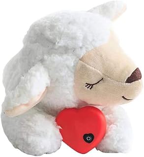 犬 おもちゃ 破れない ぬいぐるみ ハートビート 心音装置付き 分離不安解消ぬいぐるみ ペットの快適なおもちゃ 安眠枕 犬 噛む おもちゃ 抱き枕 ストレス解消 かわいい 鎮静補助玩具 犬猫用(羊)