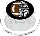 Motivierender Bibelvers Christliche Geschenke Fußball PopSockets PopGrip für MagSafe