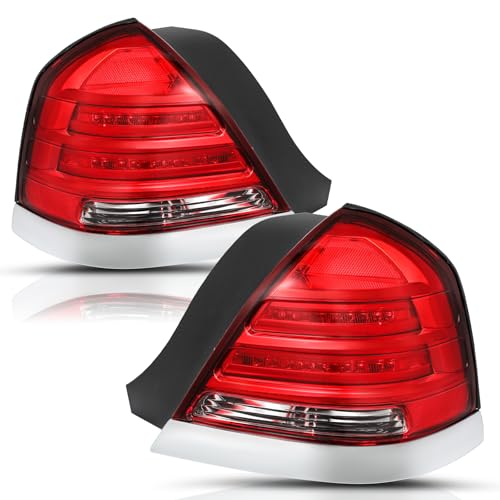 TUSDAR LED Taillight Assembly for 1998 to 2011 Ford Crown Victoria Rear Tail Light Driver & Passenger Side, Red