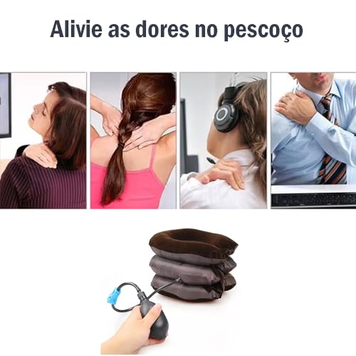 Suporte Cinta Colar Inflável Retrator Apoio para Pescoço, Dispositivo Tração Cervical, Melhor Postur