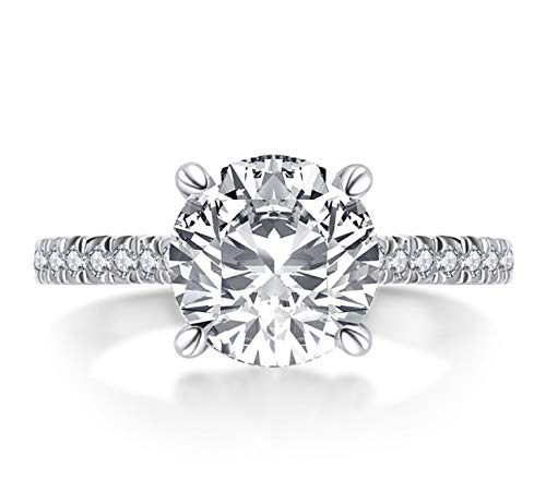 Silver 1.0 Ct Round Bridal Ring Petite Cz Accented Halo Ring Cathedral Engagement Anniversary Solitaire