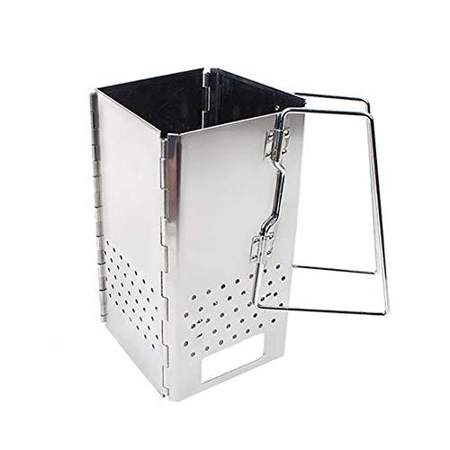 ZFW Bbq Charcoal Firewood Stove Collapsible Chimney Starter Stainless Steel is Resistant to High Temperatures and Corrosion