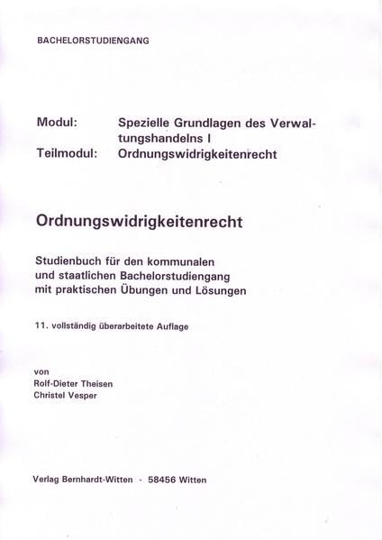 Ordnungswidrigkeitenrecht: (Keine Auslieferung über den Buchhandel)