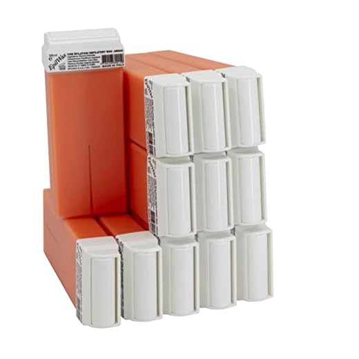 Epilwax 12 Cartuchos Roll-On de 100 ml de Cera Depilatoria Tibia Cera profesional de Argán para Depilación con Bandas Depilatorias des las piernas, axilas, y el cuerpo
