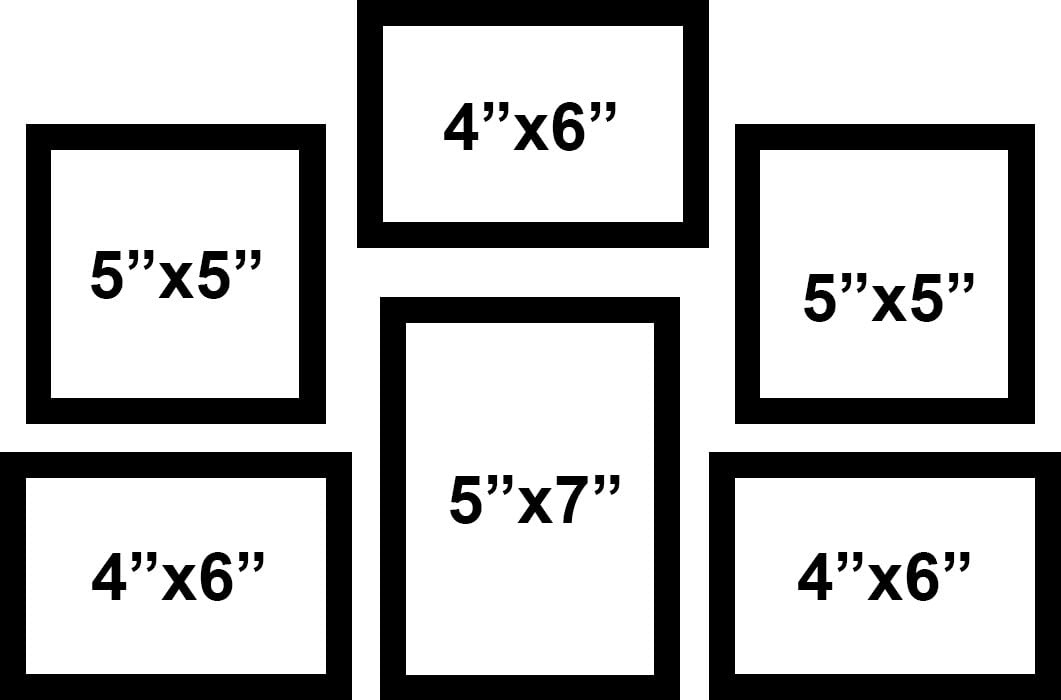 Art Street Photo Frame For Wall Set of 6 Black Picture Frame For Home Decoration Size -5x7,4x6,5x5Inches Ecoseries