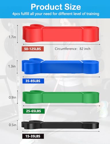 Image of Pull Up Bands, Resistance Bands Set, Exercise Workout Bands for Men & Women, Ideal for Body Stretching, Physical Therapy and Muscle Training