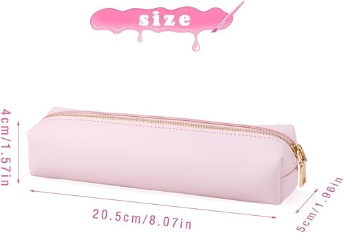 Miniatura 7 de iSuperb Estuche para lápices de PU Bolsa de cuero para lápices delgada Bolsa de papelería encantadora bolsa de cosméticos portátil Bolsa