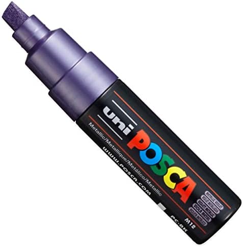 Posca - PC-8K - Paint Marker Art Pens - 8mm Chisel Tip - Metallic Set of 8 in Gift Box