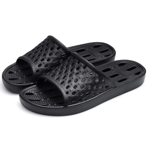 litfun shower shoes for women non-slip quick dry shower slippers lightweight pool sandals with drain holes for college dorm beach bathroom amp gym