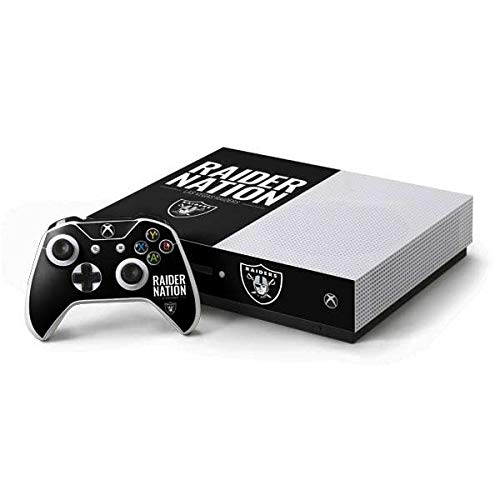Skinit Decal Gaming Skin Compatible with Xbox One S Console and Controller Bundle - Officially Licensed NFL Las Vegas Raiders Team Motto Design