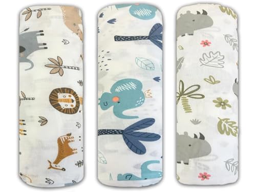 Image of Trance Home Linen Super Soft 100% Cotton Malmal Swaddle Cloth | Newborn Baby Blanket | Large Size Thin Cotton Sheets | Swaddle Wrap (145 x 145 cm, Baby Pug) - Pack of 3