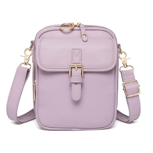 hoehew Women's Anti-Theft Crossbody Bag, Vintage PU Leather Travel Purse