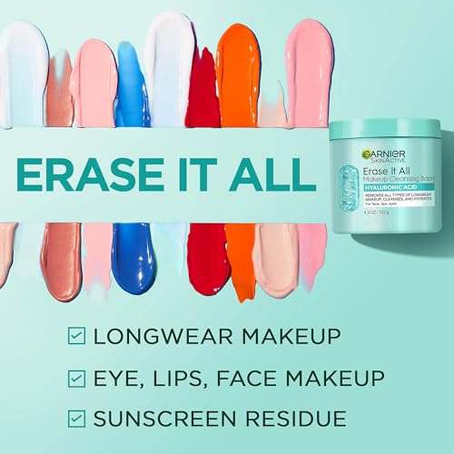 Image of Garnier Erase It All Makeup Cleansing Balm with Hyaluronic Acid, Replumping Facial Cleanser and Makeup Remover, 4.2 Oz (Pack of 6)