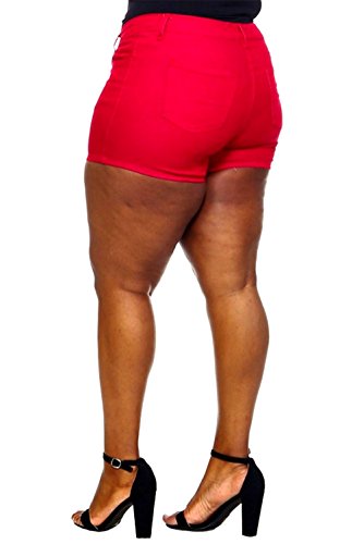 BEE & CECI Jack David Women's Premium Plus Size Denim Jeans Twill Short Solid Colors Stretch Sorts4