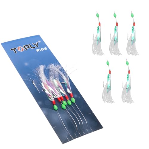 Luminosa Rig de - Hook String Hook | LUGA de Cebo de Brillante señuelo | Plataformas de en el mar Antes Atados | Plataformas de Cebo de Pescado para salmón de bagre de Barras