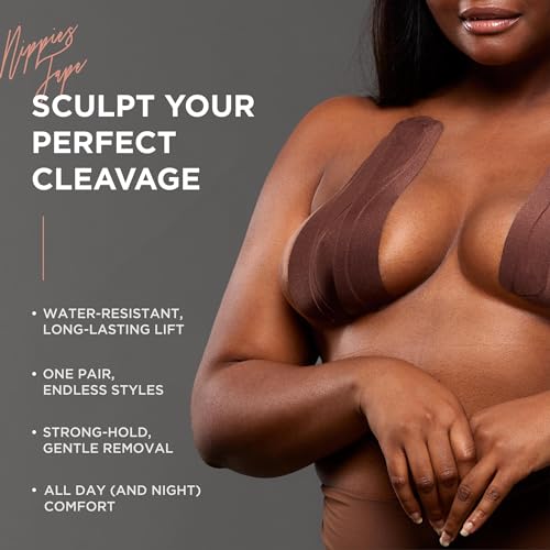 Image of Nippies Precut Tape (12 Pieces) - Boob Tape - Soft Stretch, Skin Safe, Custom Cleavage, Lingerie-Level Support