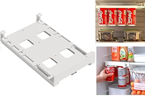 Soda Can Organizer for Refrigerator,Can Holder Fridge Dispenser,Hanging Beverage Soda Can Dispenser Storage Sliding Rack, Soda Can Rack Beverage Dispenser Organizer for Fridge