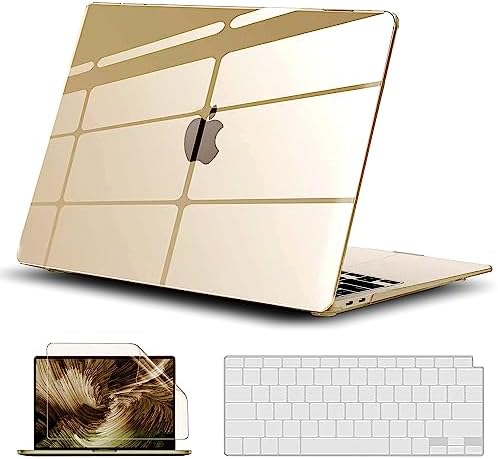 Case for MacBook Air 13 inch, Gvtech Crystal Clear Case 2020 2019 2018 A2337 M1 A2179 A1932, Plastic Hard Shell & Keyboard Cover & Screen Protector Compatible with MacBook Air 13" Retina