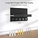 Lwenki Key Holder for Wall, Decorative Key and Mail Holder with Shelf Has Large Hooks for Bags, Coats, Umbrella – Paulownia Wood Key Hanger with Mounting Hardware (9.8”W x 6.7”H x 4.2”D)