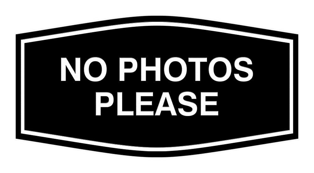 Signs ByLITA Fancy No Photos Please Sign (Black) - Large (1 Pack)