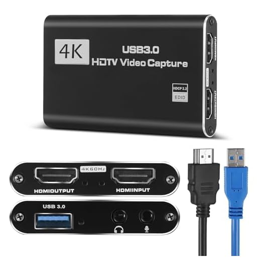 HeavenBird 4K HD Video Capture Card, Plug & Play USB 3.0, No Driver Needed