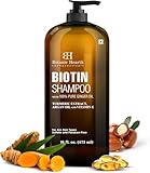 Botanic Hearth Biotin Shampoo With 100% Pure Ginger Oil | Sulfate & Paraben | Free | Enriched With Turmeric Extract, Argan Oil & Vitamin E | For All Hair Types | 16 Fl. Oz