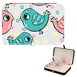 Joyero colorido de flores pequeñas, cajas de joyería de piel sintética, organizador de joyas de viaje para hombre, para pulsera de cruz, anillos, accesorios de viaje para mujeres, regalos de