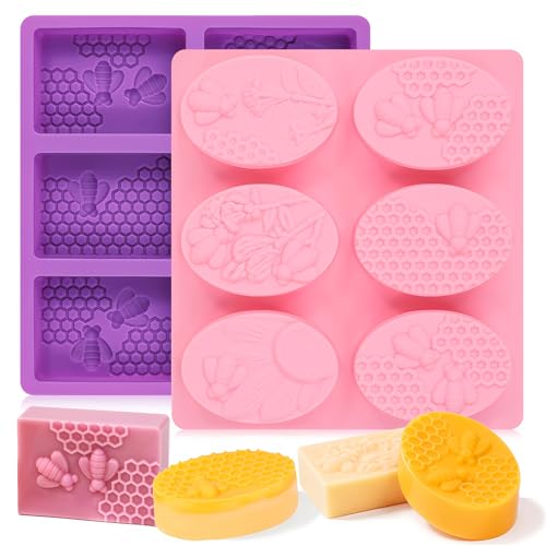 SJ Soap Molds 2-Pack, Oval & Rectangle Silicone Molds