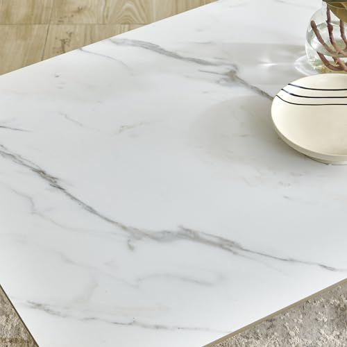 Image of Home Centre | Falcon | Ceramic Top | 4 Seater Tables | White | 1 Year Warranty