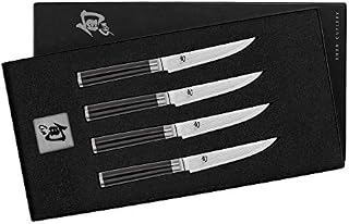 Shun Classic 4-Piece Steak Knife Set; Enhance Steak Dinners with Elegant, Razor-Sharp Blades