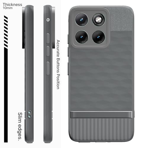 Image of Outlouders Back Cover for Motorola Moto Edge 70 Fusion 5G | Full Camera Protection | TPU Soft Flexible Shockproof Bumper Case (Grey)