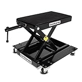 Kann an Rahmen, Motor oder Schwingen angesetzt werden, ideal für bequemes und sicheres Arbeiten an der Vorder- und Hinterachse