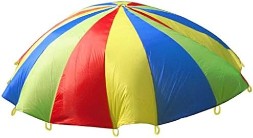 HMILYDYK Childrens Kids Sports Development Play Rainbow Umbrella Parachute with Handles for Kids Tent Play, Outdoor Indoor Family Exercise Games, 2M/3M/3.5M/4M/5M/6M/7M