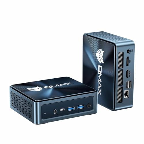 Image of Bmax B9 Plus Mini PC with 12th Gen Intel Core i5-1235U | 24GB DDR5 RAM | 512GB NVMe SSD | Windows 11 | 2 x USB 3.2 | 4K Display Support | Wi-Fi 6 | Dual SSD Slots | Intel Mini Desktop Computers