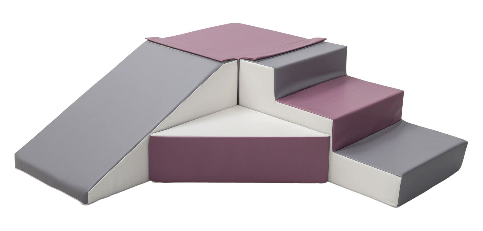 Velinda Soft play, slide, stairs,EPS styrofaom+PE foam, indoor, outdoor, set, kids, baby (colour: white, grey, purple) โ image 1
