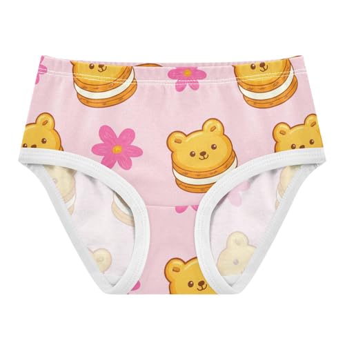 Artistic Toddler Underwear Custom 2t Cotton Little Girl Panties Cute Bear Cookies Cream Pink Undies Kids Briefs