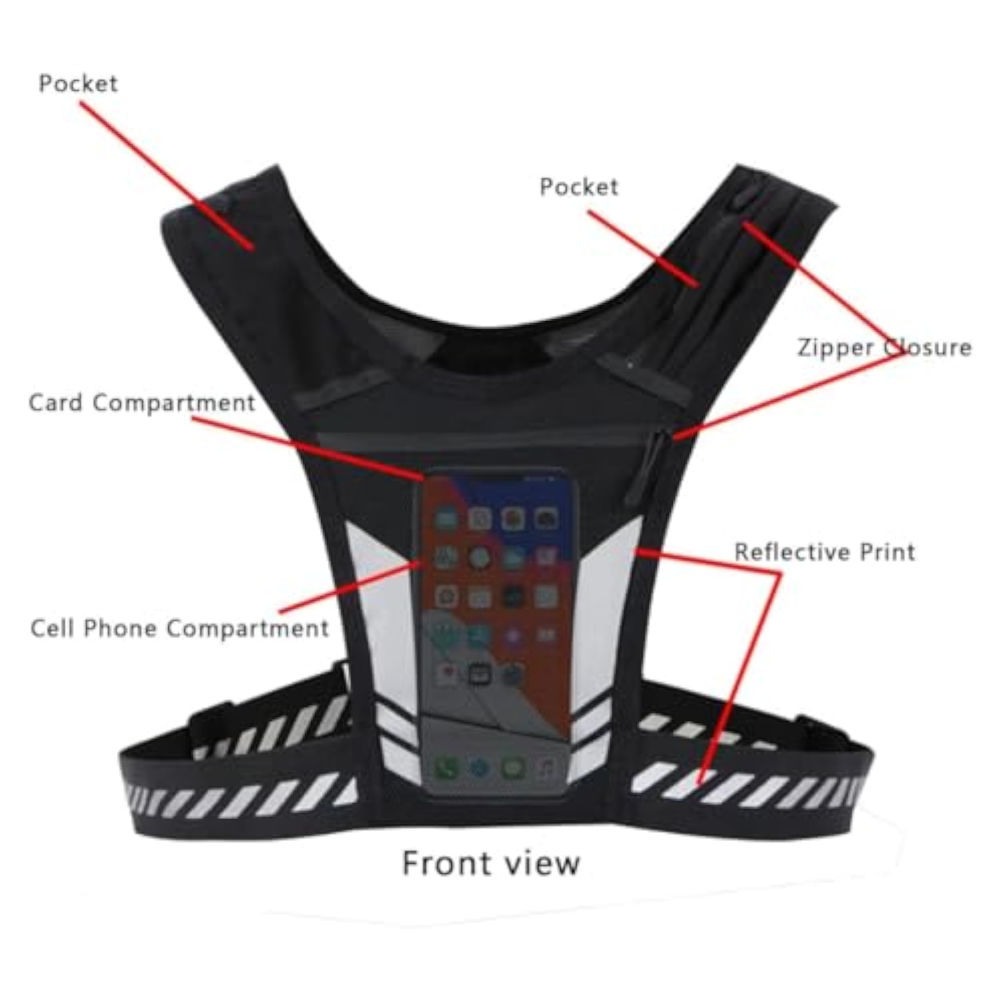 Unisex Outdoor Sports Chest Bag, Black