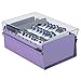 Acrimet 3 x 5 Card File Holder Organizer Box Metal Base Heavy Duty (AZ Index Cards and Divider Included) (Purple Color with Clear Crystal Plastic Lid Cover)