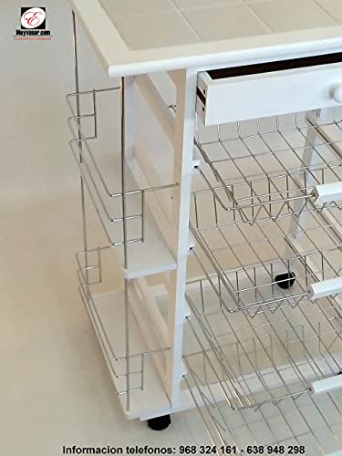 Mueble Gestion Verdulero Carro Cocina Bahia 5 Blanco - imagen 4