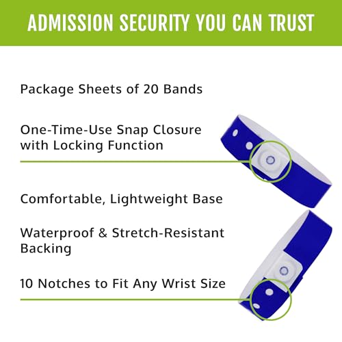Image of 500 WristCo Navy Blue Plastic Wristbands for Events