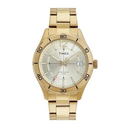TIMEX Analog Watch for Men Available in Black, Champagne Dial & Multicolor Stainless Steel Bracelet Band - Water Resistant Wrist Watches