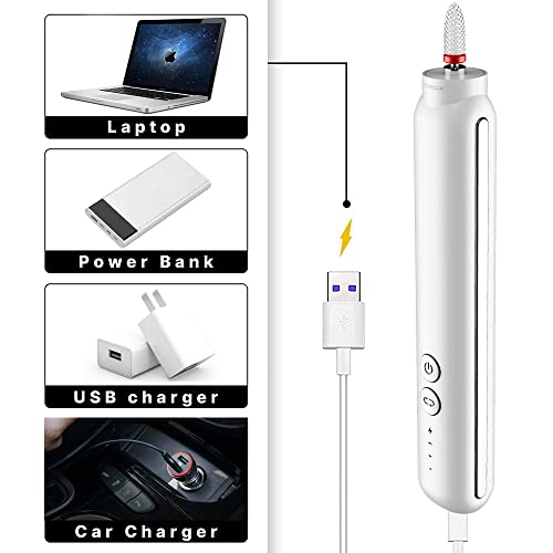 MAYCREATE® Electric Nail Drill Machine Kit, 5 Polish Bits,Adjustable Polishing Speed USB Rechargable Professional Nail Drill Machine Set for Various Nail Art Tools - Image 2