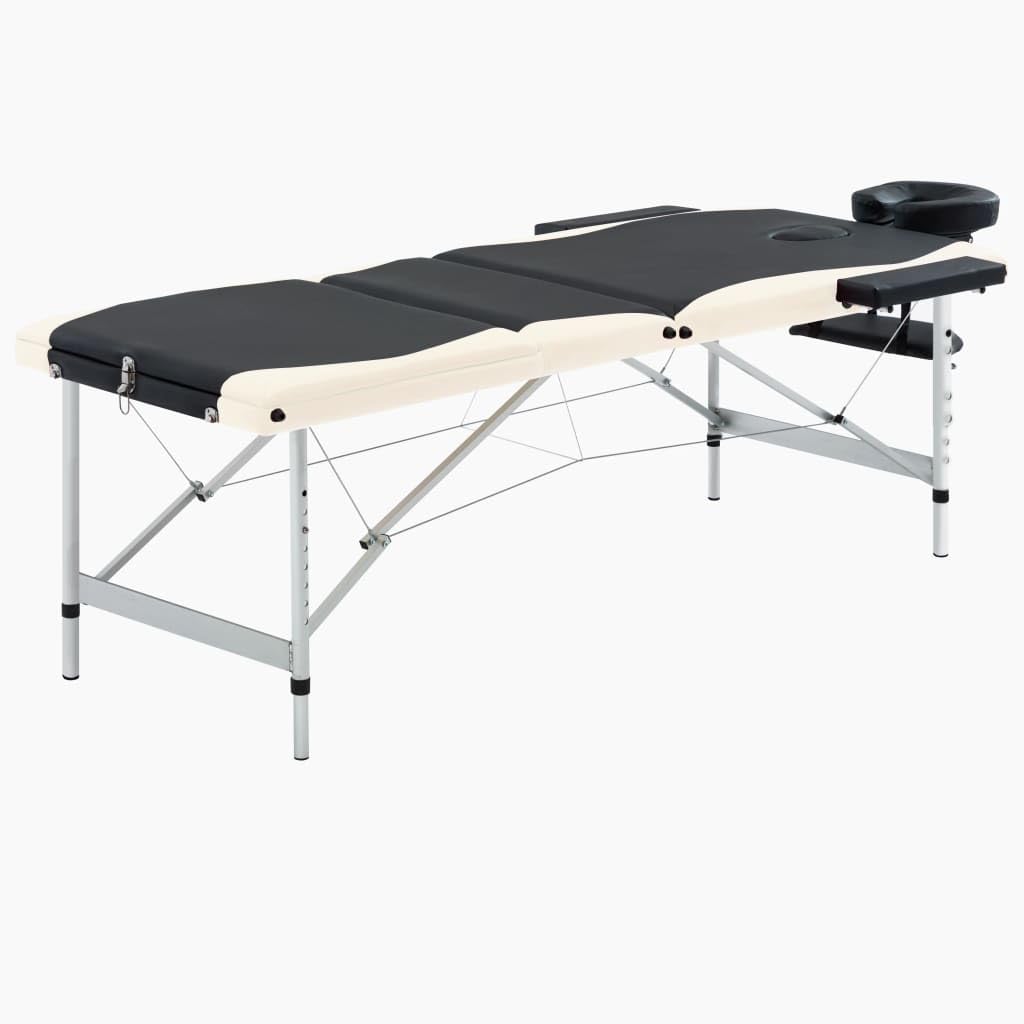 Générique Table de Massage Pliable 3 Zones Aluminium Noir et Beige,Santé & beauté,Hygiène personnelle,Massage & Relaxation,Tables de Massage,Noir,17.1 KG,110237