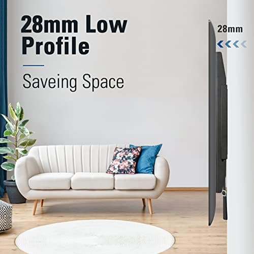 Mounting Dream Fixed TV Wall Bracket Mount Ultra Slim for Most 26-55 inch TVs up to VESA 400x400mm and 45.5 KG, Flat to wall Low Profile TV Bracket MD2361-K-02