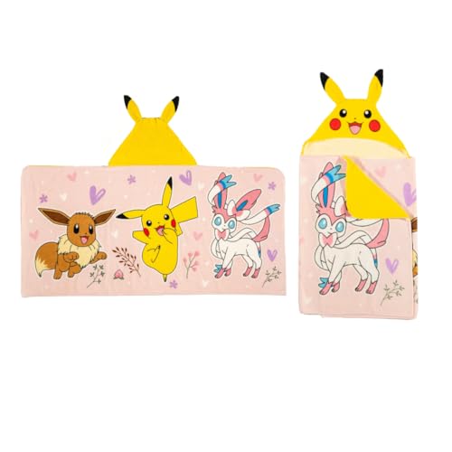 Image of Pokemon Girl Anime Kids Super Soft Bath/Pool/Beach Soft Cotton Terry Hooded Towel Wrap, 24 in x 50 in, (Officially Licensed Product) By Franco