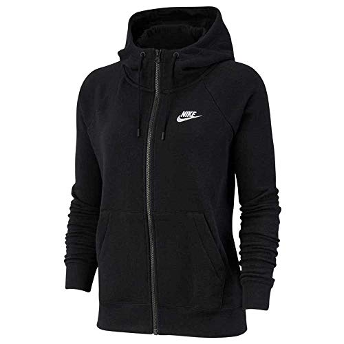 Nike Damen W NSW ESSNTL HOODIE FZ FLC Sweatshirt, black/(white), L