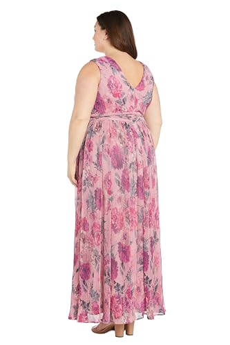 Image of Crinkle Pleated Floral Maxi Dress W /Illusion V-Neck & Side Slit