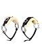 Black/Brown Hackamore Bitless Horse Bit English Western Adjustable Padded Fur Original Leather Bridle Equestrian Tack (Black)